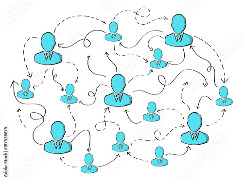 Hand drawn social network vector presentation