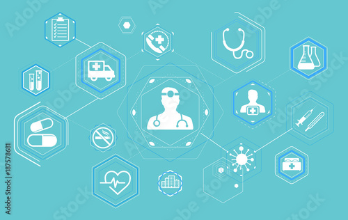 Healthcare modern flat interface vector