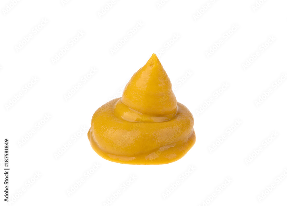 drop of mustard on white background drop of mustard on white background