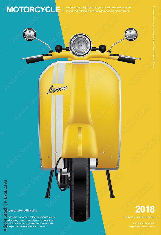 Fototapeta premium Vintage Motorcycle isolated Vector Illustration