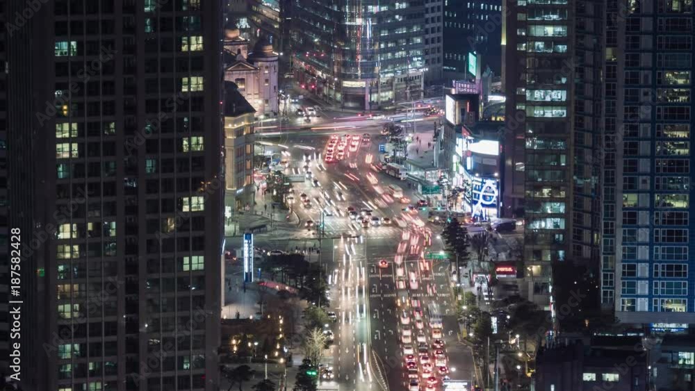 Time lapse shot of city traffic. Seoul, South Korea. 4K, UHD Time lapse shot of city traffic. Seoul, South Korea. 4K, UHD