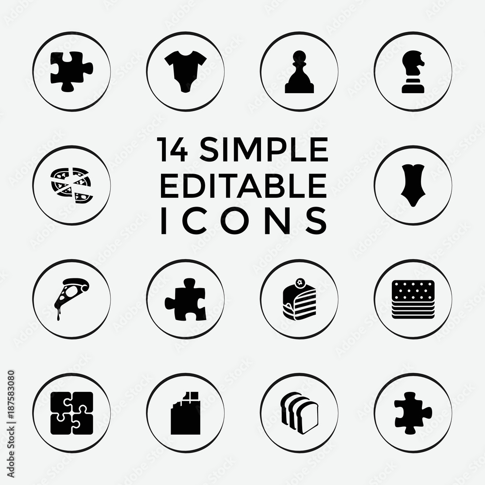 Set of 14 piece filled icons Set of 14 piece filled icons