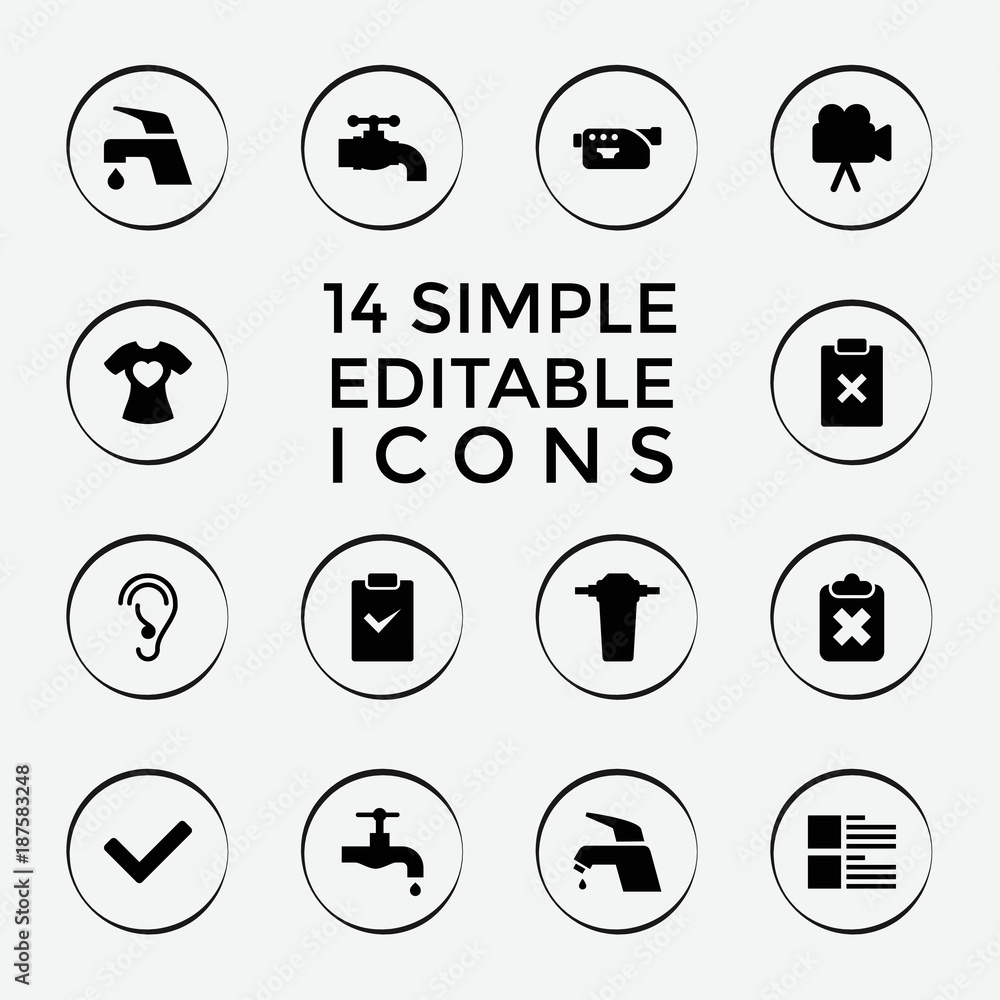 Set of 14 graphics filled icons