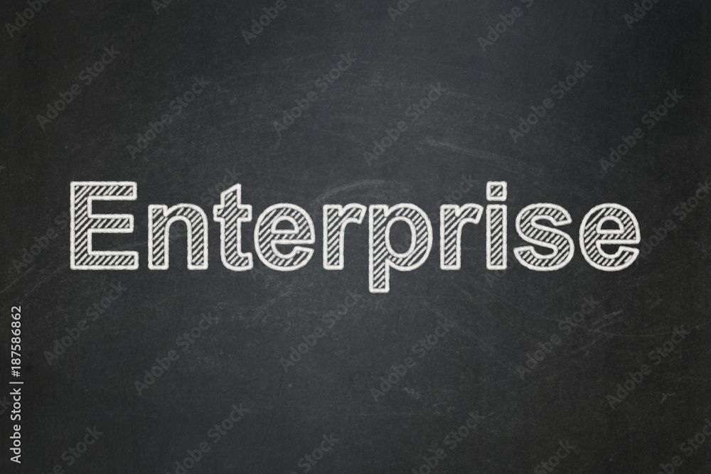 Obraz premium Finance concept: text Enterprise on Black chalkboard background