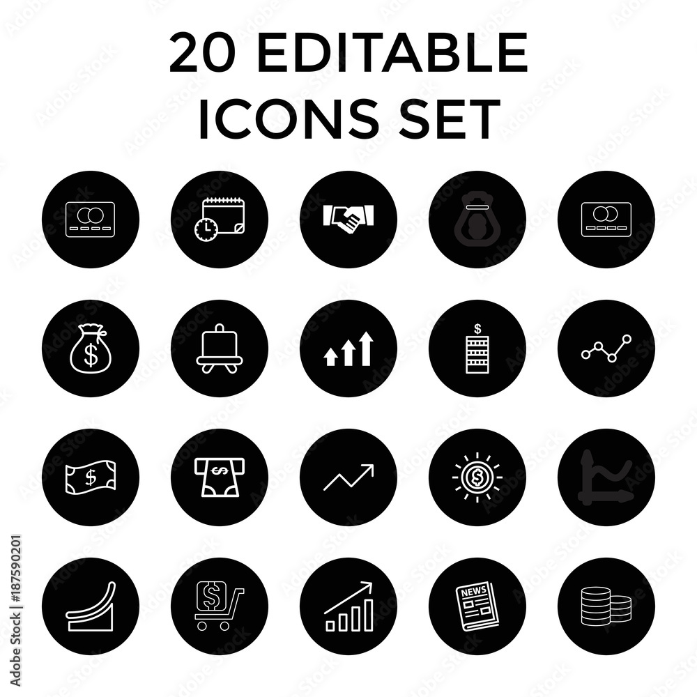 Finance icons. set of 20 editable outline finance icons Finance icons. set of 20 editable outline finance icons