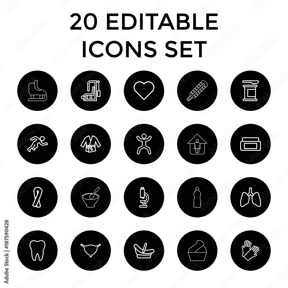 Health icons. set of 20 editable outline health icons Health icons. set of 20 editable outline health icons