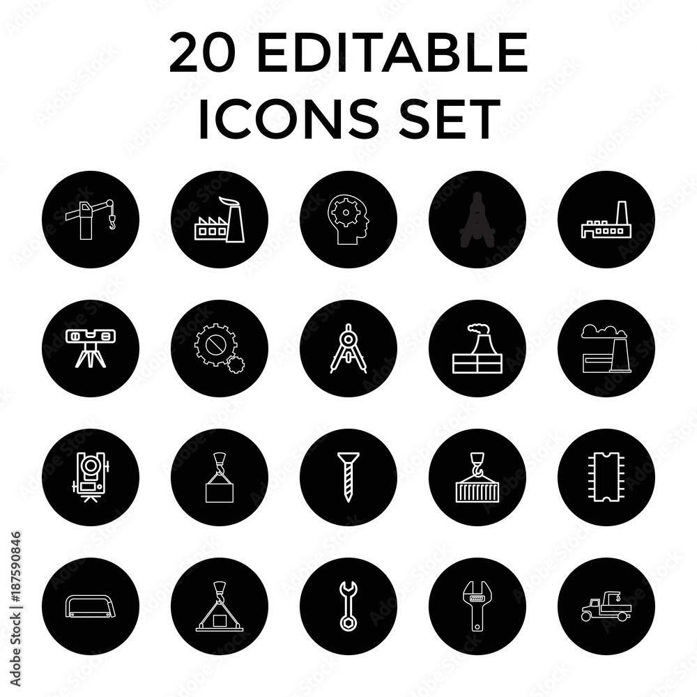 Engineering icons. set of 20 editable outline engineering icons Engineering icons. set of 20 editable outline engineering icons