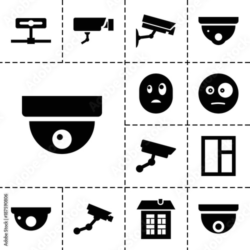 Looking icons. set of 13 editable filled looking icons