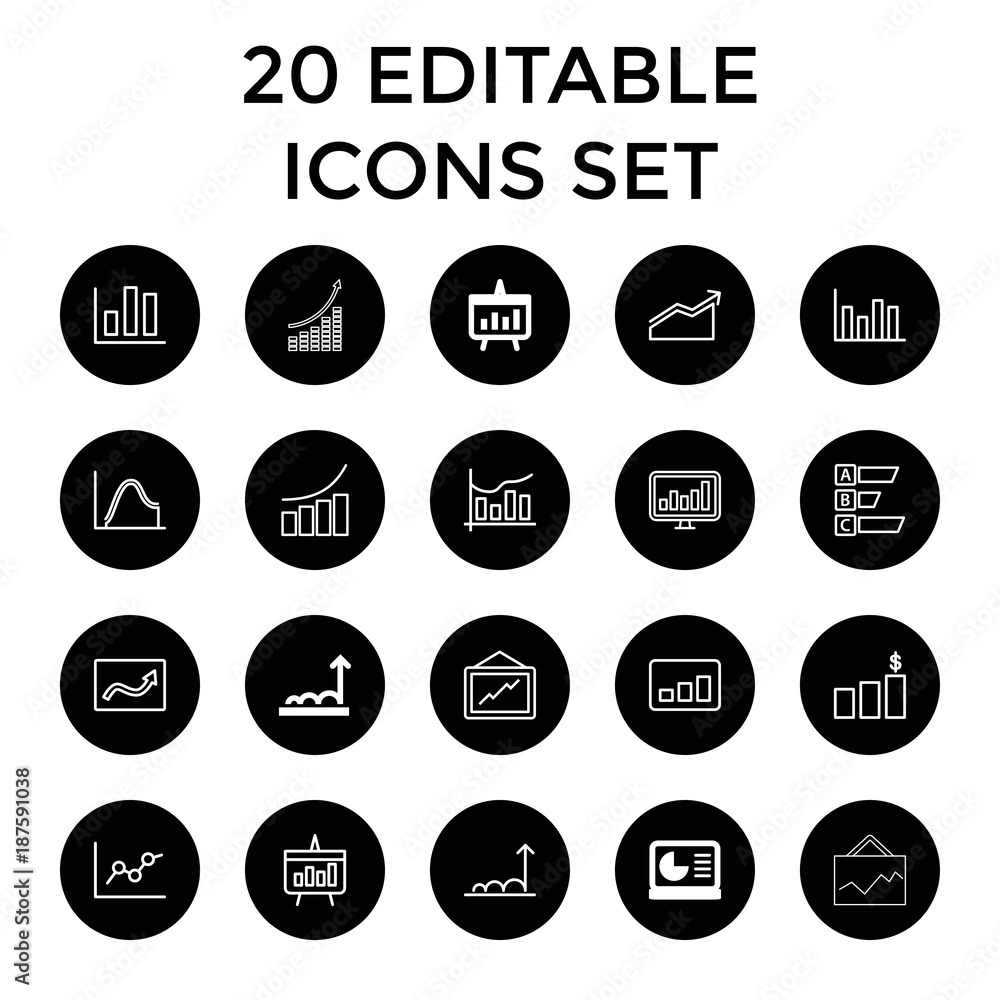 Statistic icons. set of 20 editable outline statistic icons Statistic icons. set of 20 editable outline statistic icons