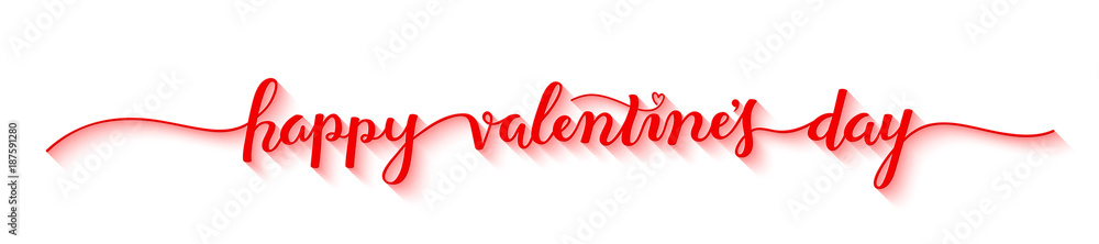 HAPPY VALENTINE’S DAY hand lettering banner with heart