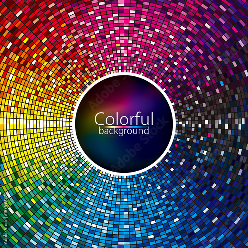 Multicolored abstract lights disco party entertainment colorful background design.