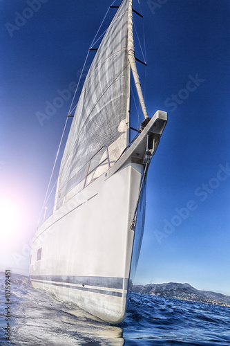 view of sailing boat in navigation