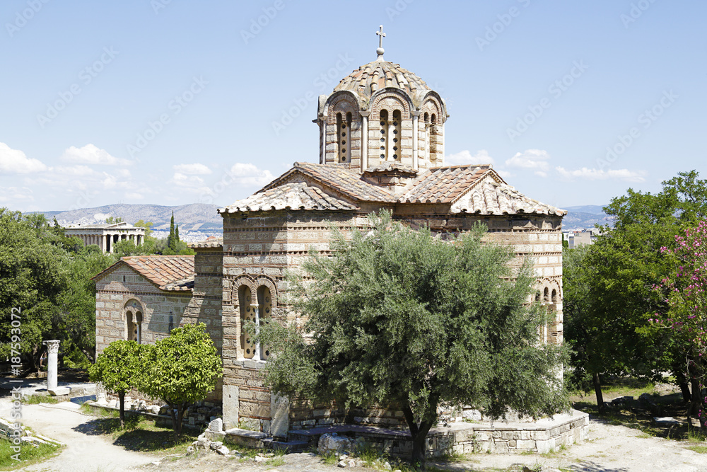 Byzantine church (Holy Apostles of Solakis) located in Ancient Agora, Athens, Greece