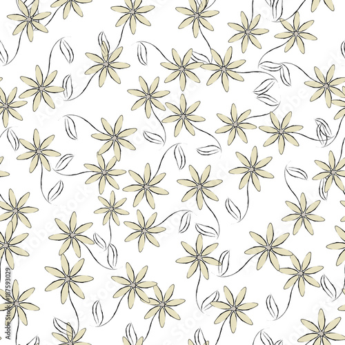 Seamless background, pattern with flowers