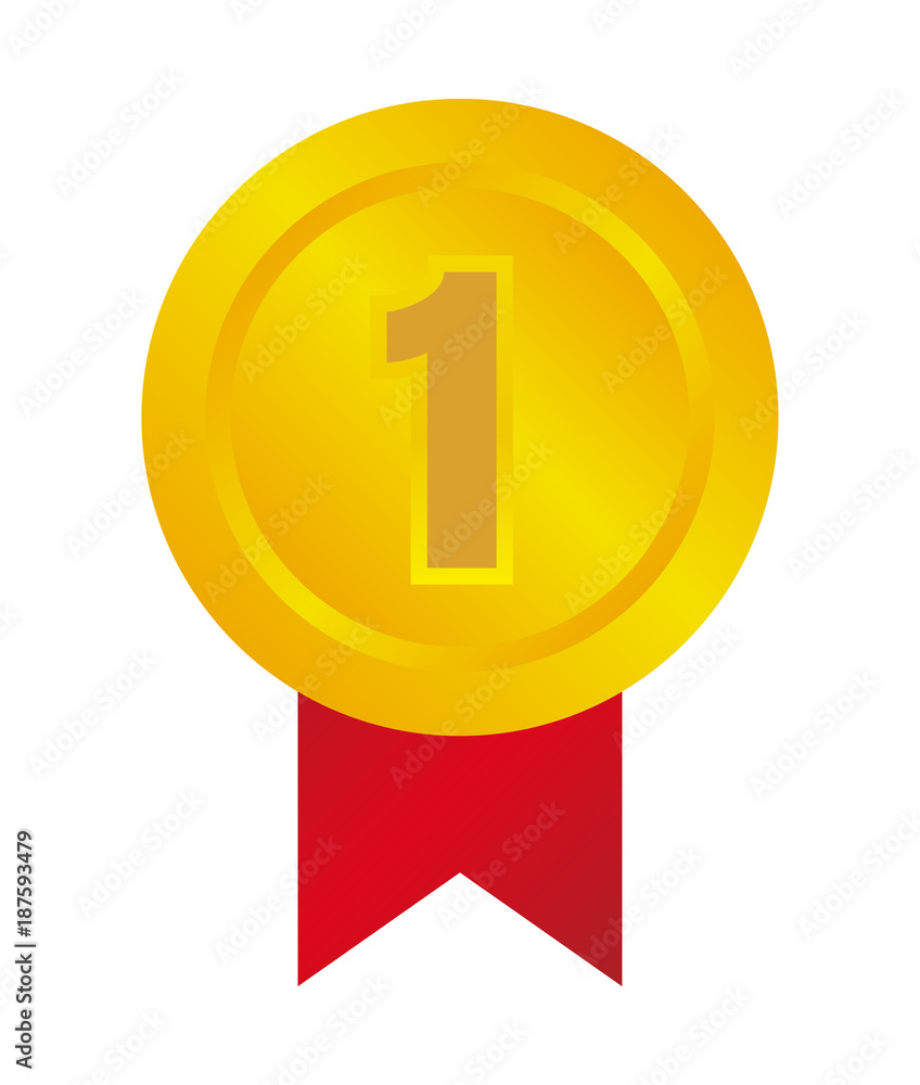 ranking medal icon illustration. 1st place (gold) ranking medal icon illustration. 1st place (gold)