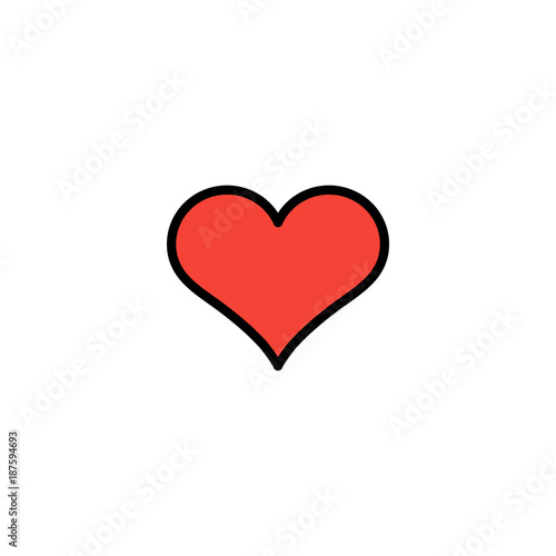 Outline heart icon isolated on grey background. Line love pictogram. Valentines day symbol. Editable stroke. Vector illustration. Eps10.