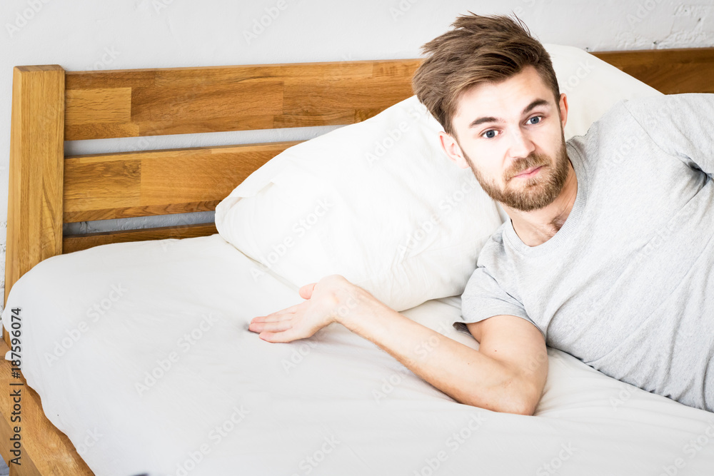 Men are stressed after wake up Men are stressed after wake up