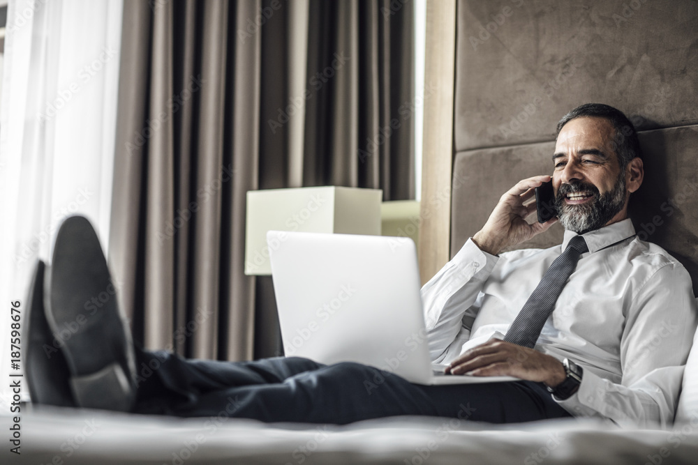 Businessman at Hotel Room Businessman at Hotel Room