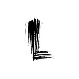 Letter L. Handwritten by dry brush. Rough strokes font. Vector illustration. Grunge style elegant alphabet.