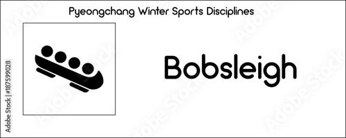 Icon depicting Bobsleigh discipline of winter sports games in Pyeongchang