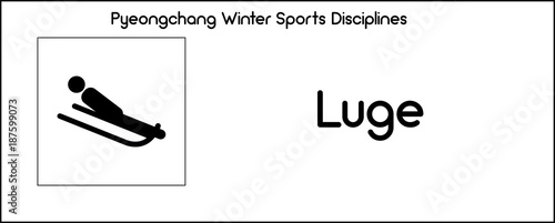 Icon depicting Luge discipline of winter sports games in Pyeongchang