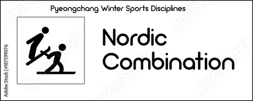 Bilde på lerret Icon depicting  Nordic Combination discipline of winter sports games in Pyeongch
