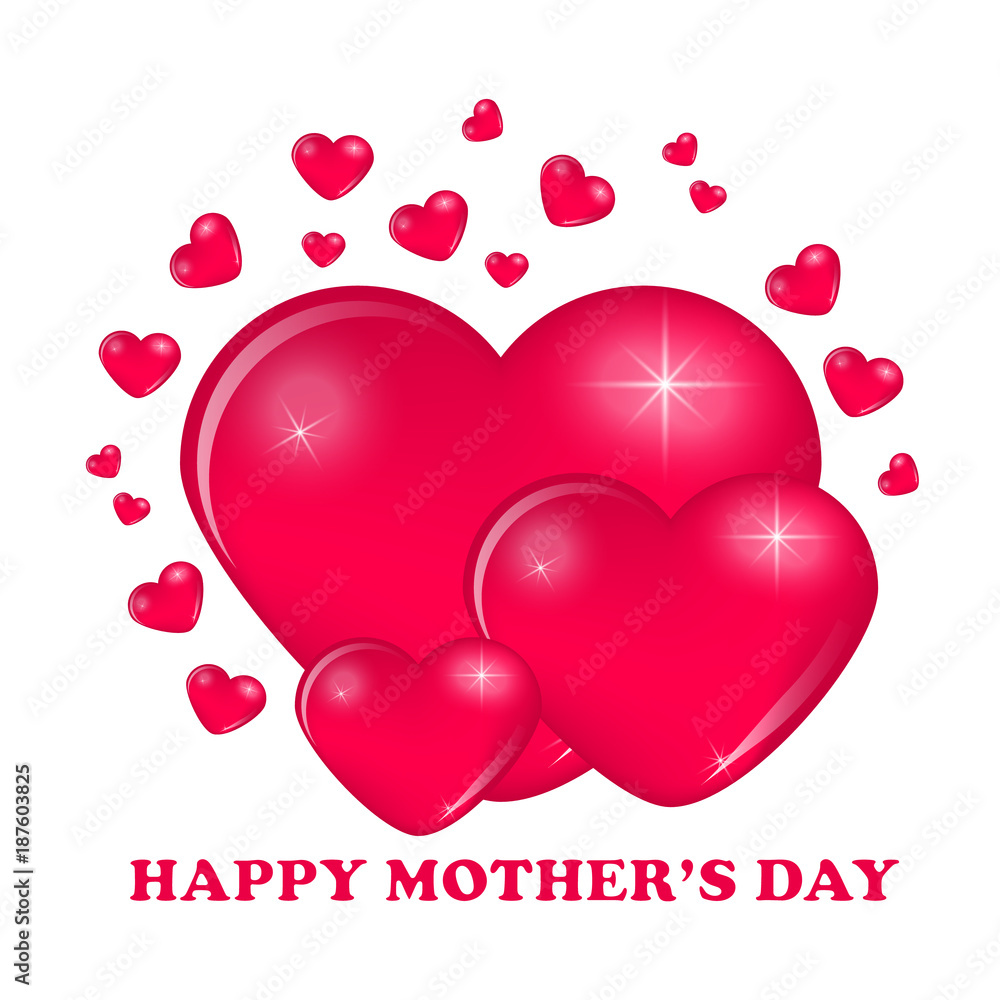 Happy Mother Day Card Design hearts. Happy Mother Day Card Design hearts.