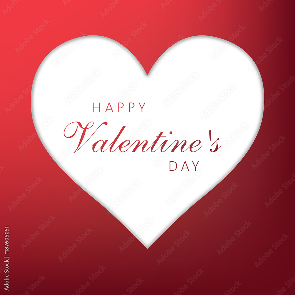 Happy valentines day greetings typography on red background