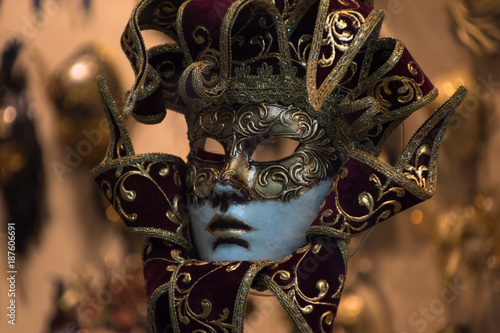 Venetian Carnival mask traditional - Venice , Italy 