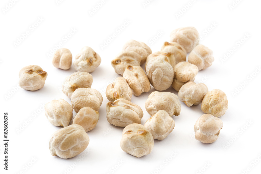 Chickpeas uncooked isolated on white background
Chickpeas uncooked isolated on white background