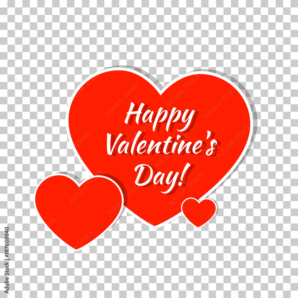 Composition of red hearts with text isolated on a transparent background Composition of red hearts with text isolated on a transparent background