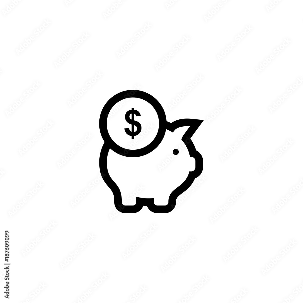 Obraz premium Piggy bank vector icon