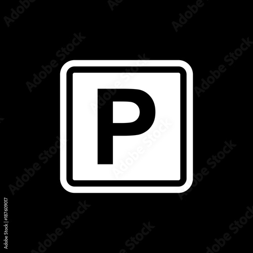 Parking sign vector icon