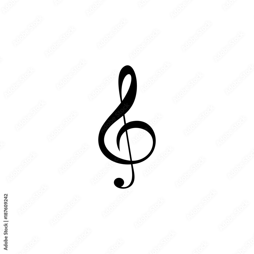 Fototapeta premium Treble clef vector icon