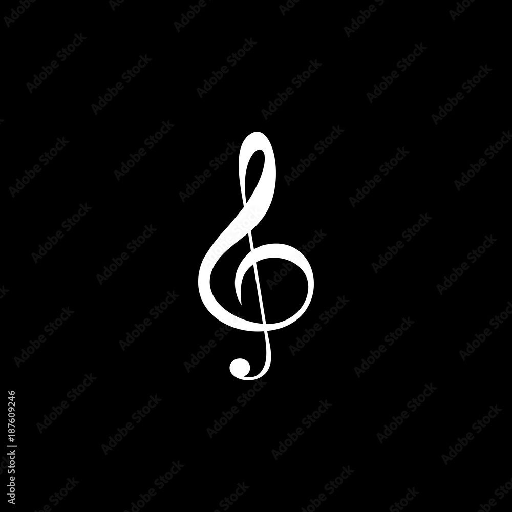 Fototapeta premium Treble clef vector icon