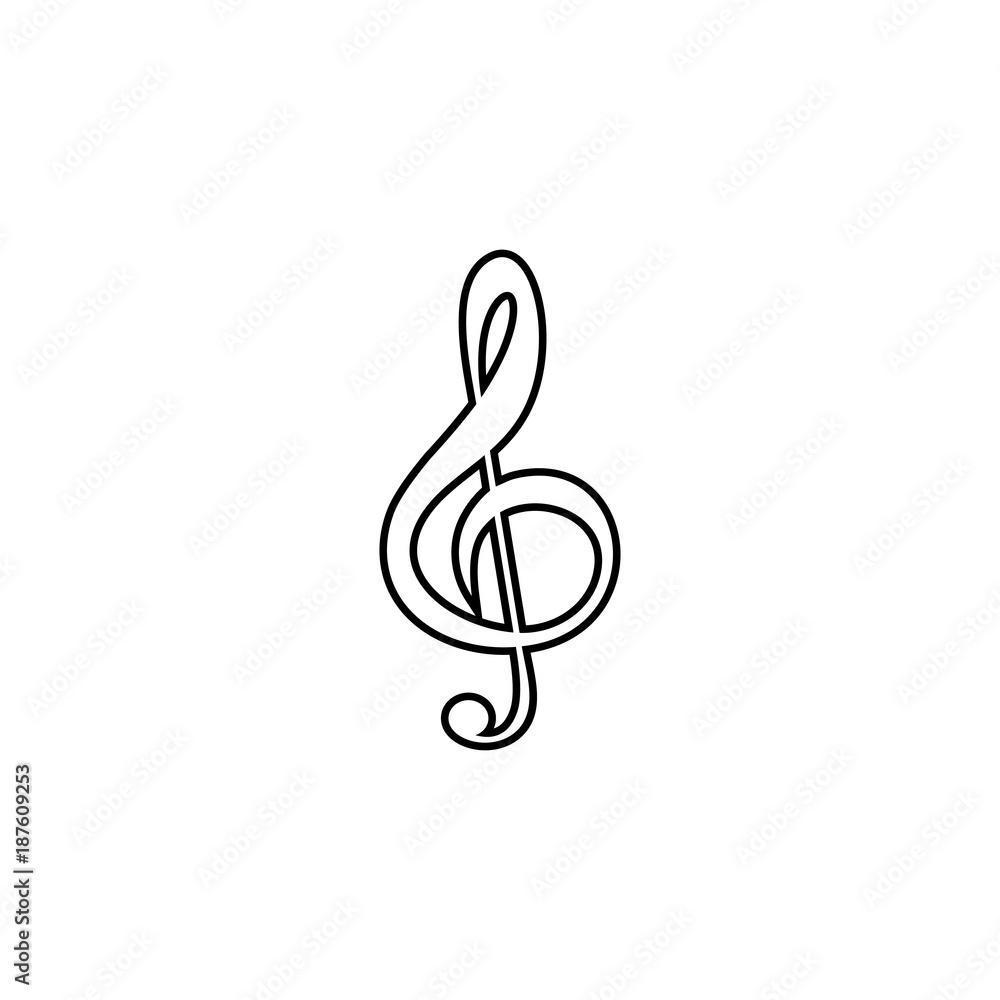 Obraz premium Treble clef vector icon