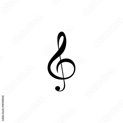 Treble clef vector icon