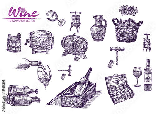 Digital color vector detailed line art vintage
