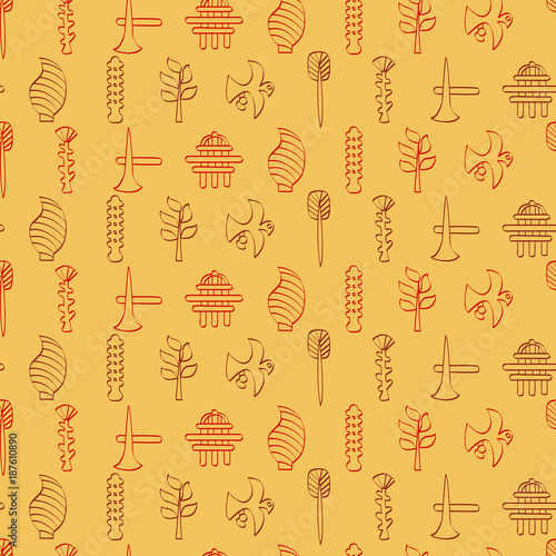 Seamless pattern with Phaistos disc signs for your design
