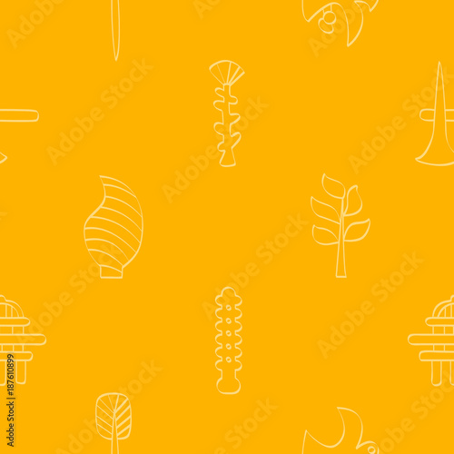 Seamless pattern with Phaistos disc signs for your design