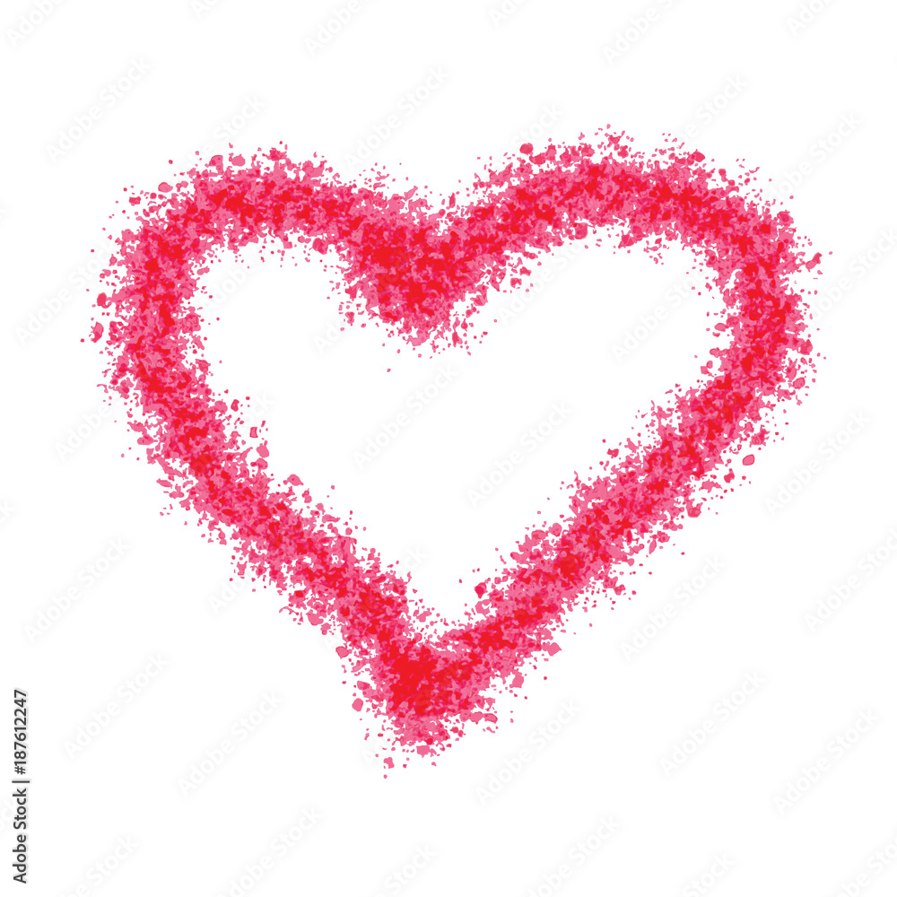 painted heart simple vector illustration design element