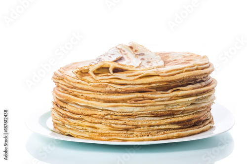 thin delicious pancakes in a plate