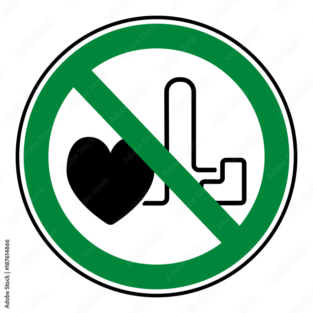 Verbotsschild Icon - Achtung Herzschrittmacher Stock-Vektorgrafik