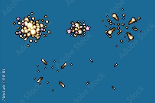 video game star splash explosion animation frames, vector