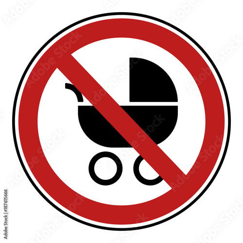 Verbotsschilder Icon - Kinderwagen abstellen verboten