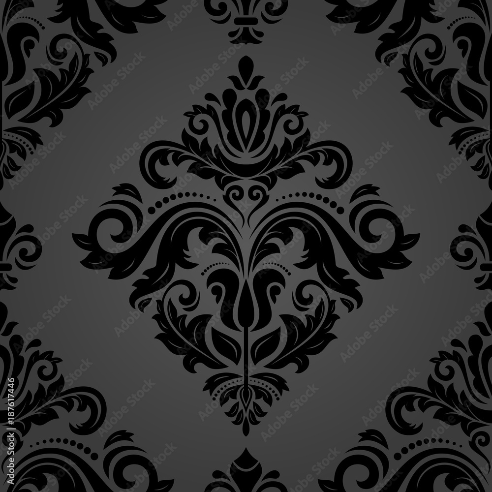 Classic seamless dark pattern. Traditional orient ornament. Classic vintage background