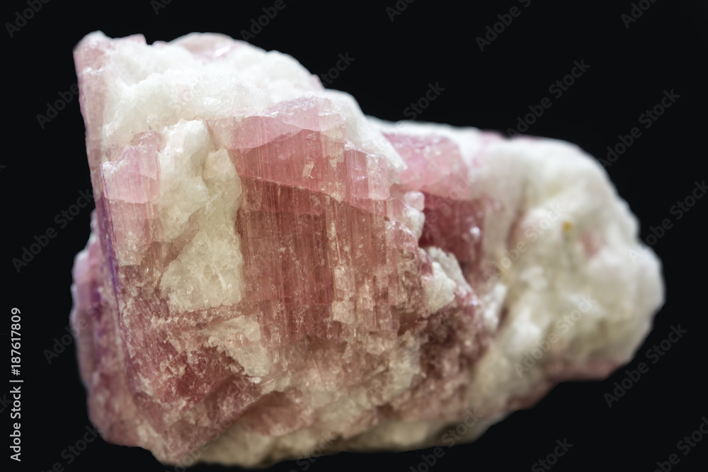 Fototapeta premium Pink crystal in quartz.