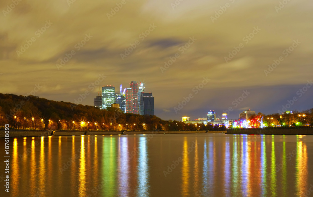 Moscow, night, river