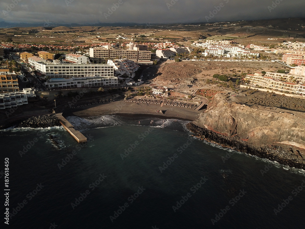 Beach and Hotels from above Beach and Hotels from above