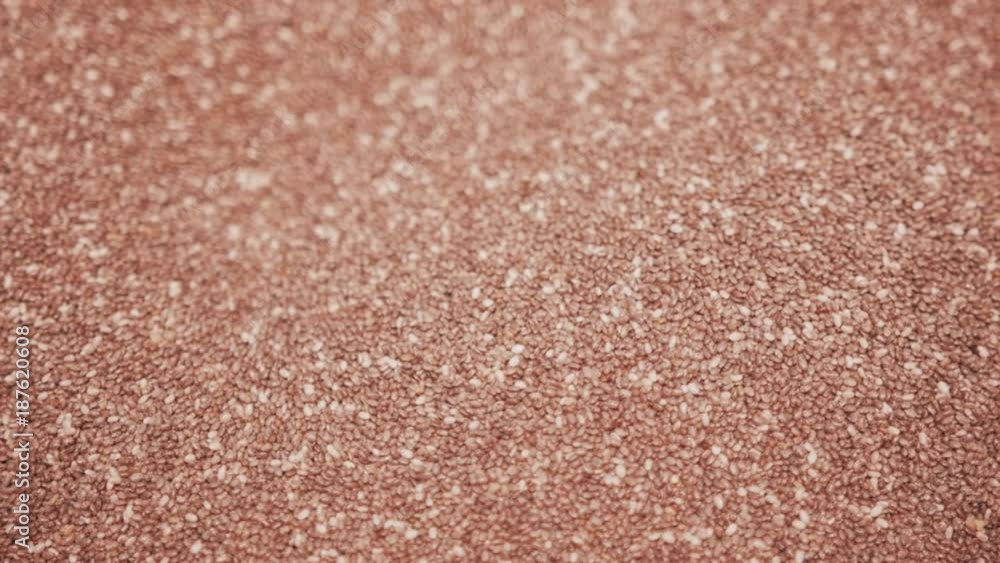 Close up chia seed as texture background on market Close up chia seed as texture background on market